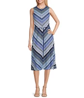 Jessica Howard Striped Crochet Lace Fit and Flare Midi Dress