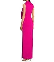 Jessica Howard V-Neck Bow Waist Long Sheath Dress