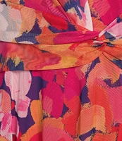 Jessica Howard V-Neck Ruched Waist Floral Midi Dress