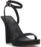 Jessica Simpson Adonia Satin Rhinestone Dress Sandals