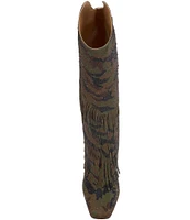 Jessica Simpson Asire Camo Rhinestone Western Fringe Boots