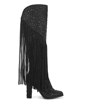 Jessica Simpson Asire Rhinestone Western Fringe Boots