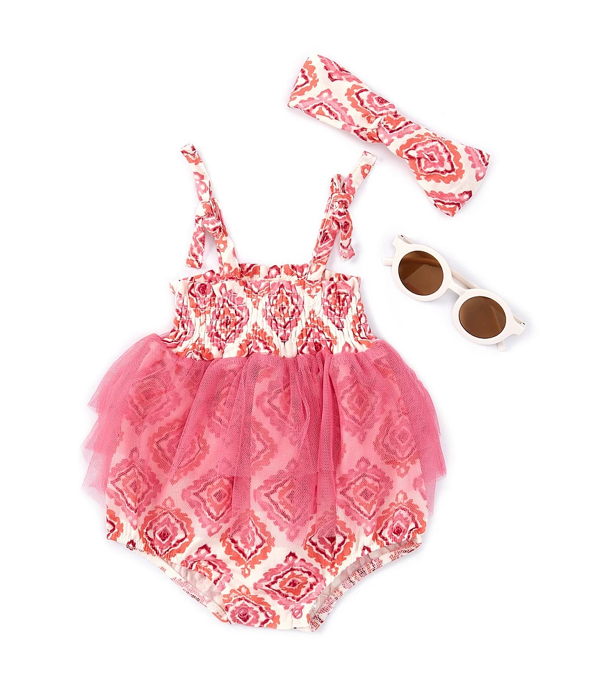 Jessica Simpson Baby Girls Newborn-9 Months Double Faced Woven Tulle Dress 3-Piece Set