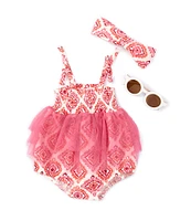 Jessica Simpson Baby Girls Newborn-9 Months Double Faced Woven Tulle Dress 3-Piece Set