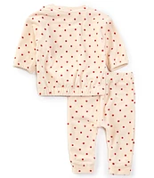 Jessica Simpson Baby Girls Newborn-9 Months Long Sleeve Merry Dotted Velour Knit Sweatshirt & Matching Jogger Pant Christmas Set