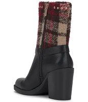 Jessica Simpson Bernique Plaid Hardware Stud Moto Winter Booties