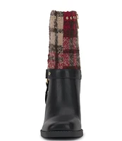 Jessica Simpson Bernique Plaid Hardware Stud Moto Winter Booties