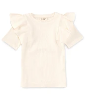 Jessica Simpson Big Girls 7-16 Ruffled Rib-Knit T-Shirt