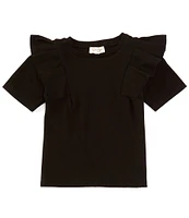 Jessica Simpson Big Girls 7-16 Ruffled Rib-Knit T-Shirt