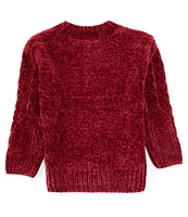 Jessica Simpson Big Girls Long Sleeve Cabled Chenille Sweater