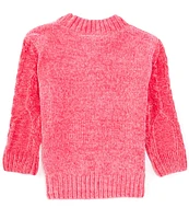 Jessica Simpson Big Girls Long Sleeve Cabled Chenille Sweater