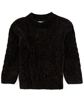 Jessica Simpson Big Girls Long Sleeve Cabled Chenille Sweater