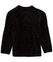 Jessica Simpson Big Girls Long Sleeve Cabled Chenille Sweater