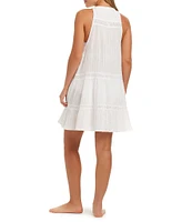 Jessica Simpson Boho Jacquard Crew Neck Swim Cover-Up Dress