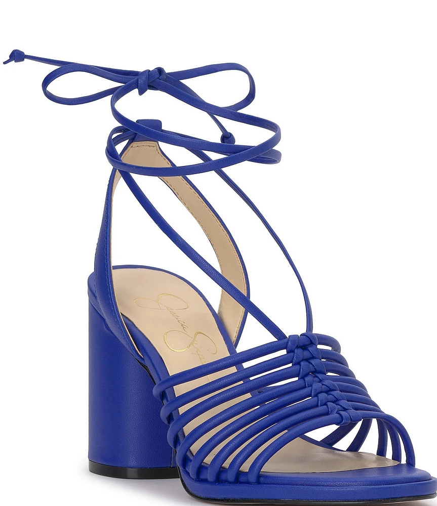 Jessica Simpson Cahna Leather Ankle Wrap Strappy Sandals