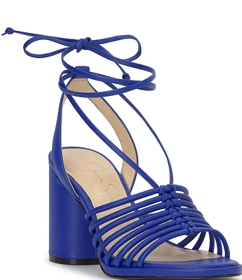 Jessica Simpson Cahna Leather Ankle Wrap Strappy Sandals