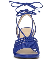 Jessica Simpson Cahna Leather Ankle Wrap Strappy Sandals