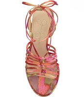 Jessica Simpson Cahna Printed Ankle Wrap Sandals