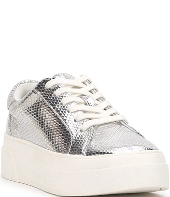 Jessica Simpson Caitrona Snake Embossed Faux Leather Platform Sneakers