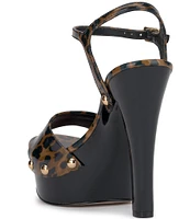 Jessica Simpson Calenta Leopard Patent Stud Platform Sandals