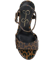 Jessica Simpson Calenta Leopard Patent Stud Platform Sandals