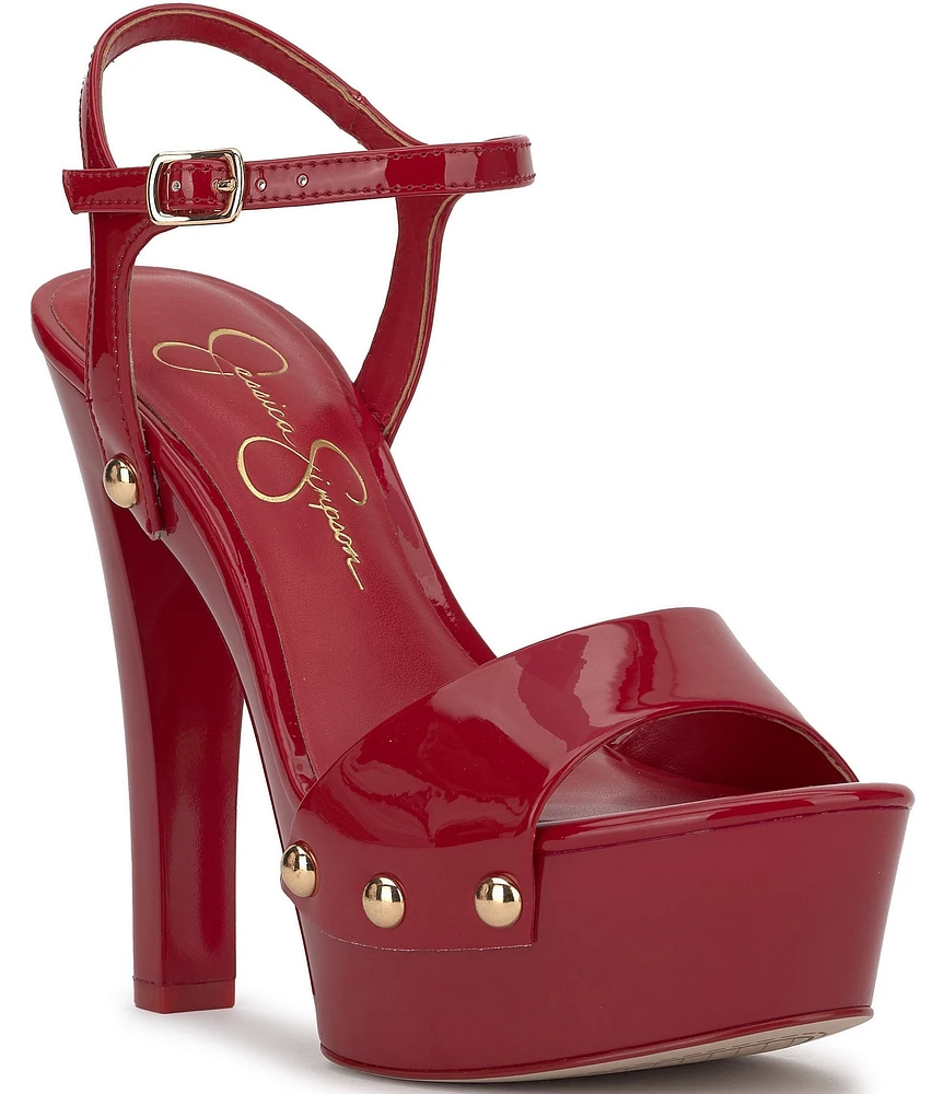 Jessica Simpson Calenta Patent Stud Platform Sandals