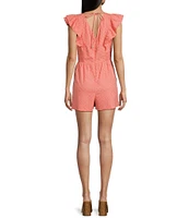 Jessica Simpson Camille Printed Ruffled Romper