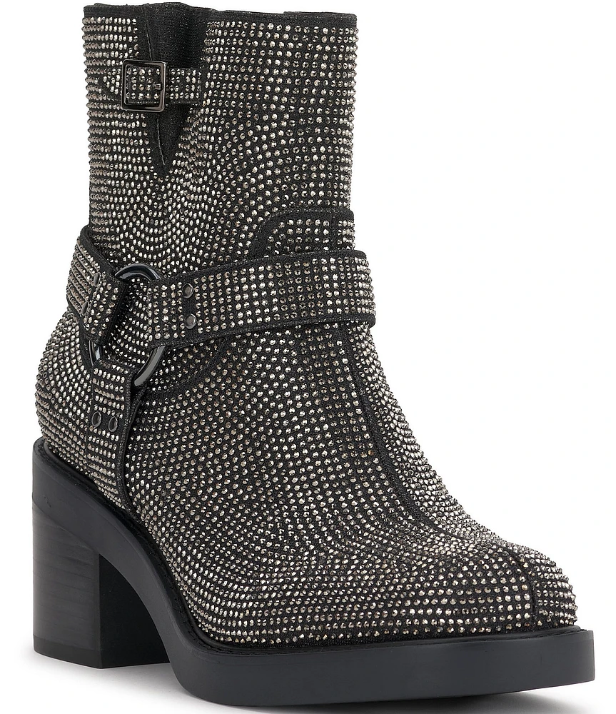 Jessica Simpson Ceridwen Rhinestone Moto Booties