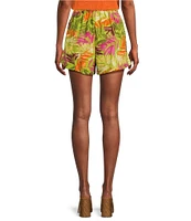 Jessica Simpson Eliana High Rise Printed Linen Blend Shorts