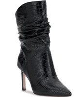 Jessica Simpson Elisti Crocodile Embossed Slouch Booties