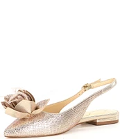 Jessica Simpson Evito2 Flower Rhinestone Slingback Flats