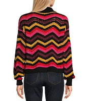 Jessica Simpson Farai Long Sleeve Printed Textured Cropped Sweater