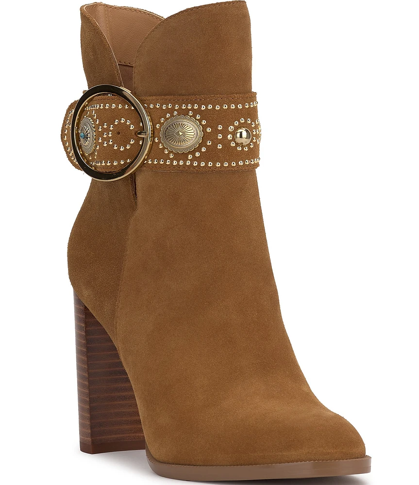 Jessica Simpson Finova Suede Western Buckle Booties