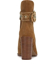 Jessica Simpson Finova Suede Western Buckle Booties