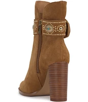 Jessica Simpson Finova Suede Western Buckle Booties