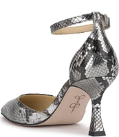 Jessica Simpson Foxena Snake Print Ankle Strap Pumps