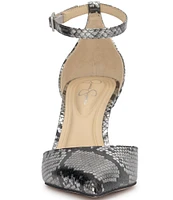 Jessica Simpson Foxena Snake Print Ankle Strap Pumps