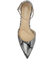 Jessica Simpson Foxena Snake Print Ankle Strap Pumps