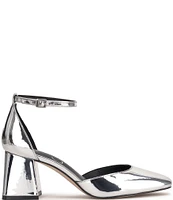 Jessica Simpson Fulian Ankle Strap Patent Faux Leather Block Heel Pumps