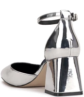 Jessica Simpson Fulian Ankle Strap Patent Faux Leather Block Heel Pumps