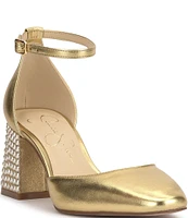 Jessica Simpson Fulian Ankle Strap Pearl Heel Dress Pumps