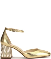 Jessica Simpson Fulian Ankle Strap Pearl Heel Dress Pumps