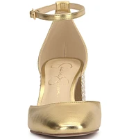 Jessica Simpson Fulian Ankle Strap Pearl Heel Dress Pumps