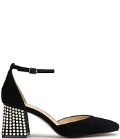 Jessica Simpson Fulian Suede Ankle Strap Pearl Heel Dress Pumps