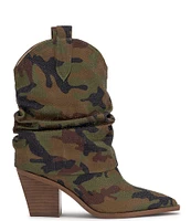 Jessica Simpson Gemorra Camo Rhinestone Slouchy Foldover Western Boots