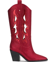 Jessica Simpson Ginika Rhinestone Cut-Out Western Boots