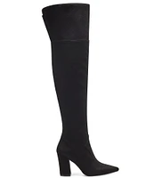 Jessica Simpson Habella Wide Calf Faux Suede Pointed Toe Over-the-Knee Boots