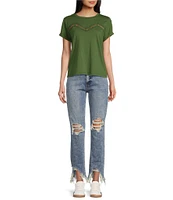 Jessica Simpson Harmony High Rise Destructed Frayed Hem Straight Leg Jeans