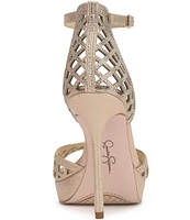 Jessica Simpson Herora Rhinestone Embellished Platform Dress Sandals