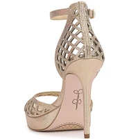 Jessica Simpson Herora Rhinestone Embellished Platform Dress Sandals